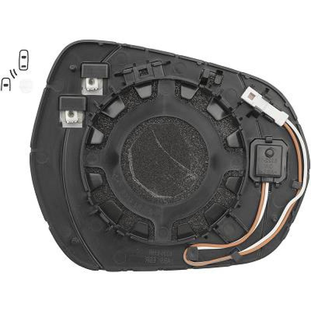 Verre de rétroviseur, rétroviseur extérieur gauche Ford Fiesta 17->>