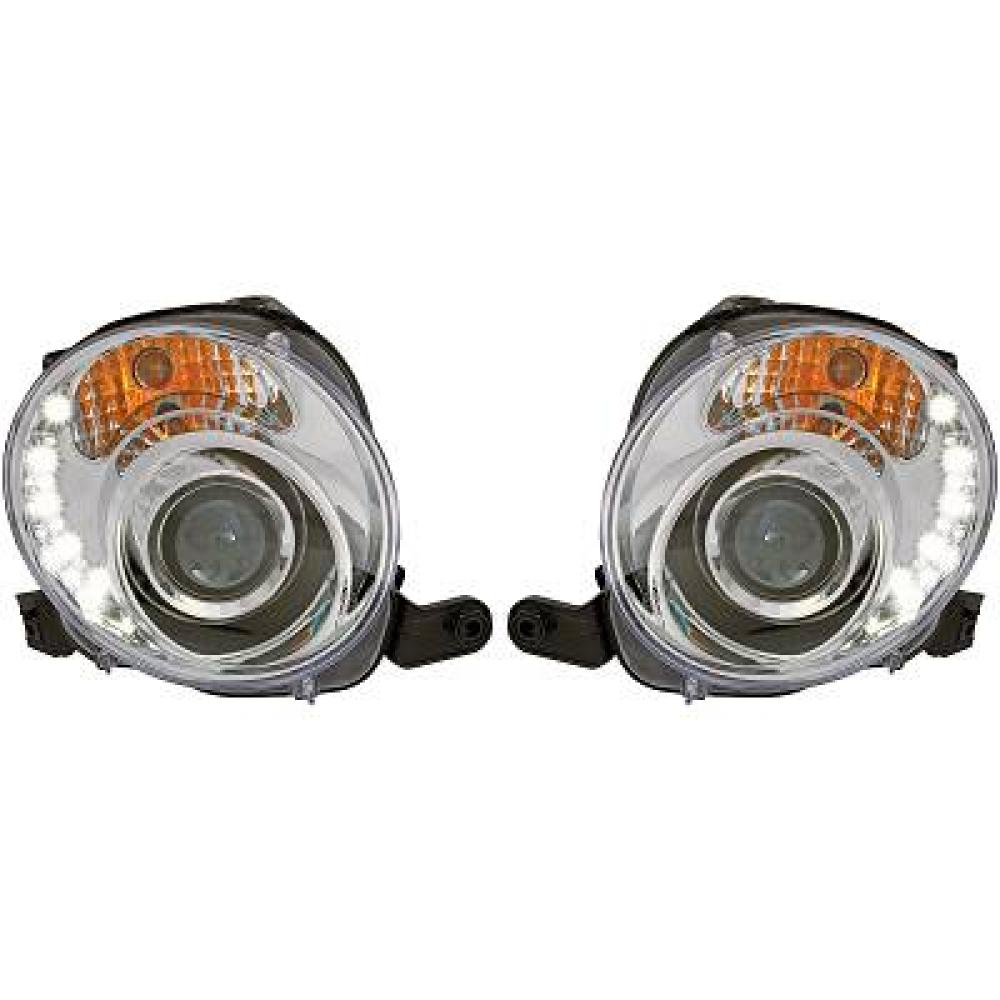 Kit de projecteurs principaux Fiat 500 Lim./Cabrio 07->>