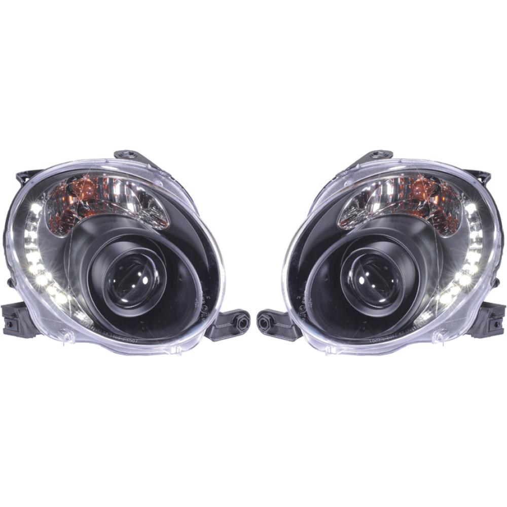 Kit de projecteurs principaux Fiat 500 Lim./Cabrio 07->>