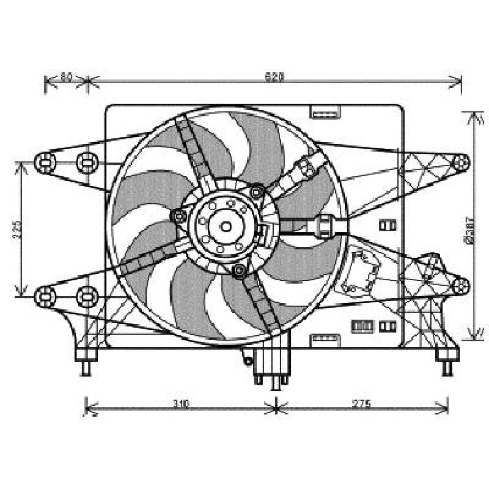 Ventilateur, refroidissement du moteur Fiat Doblo 01-05