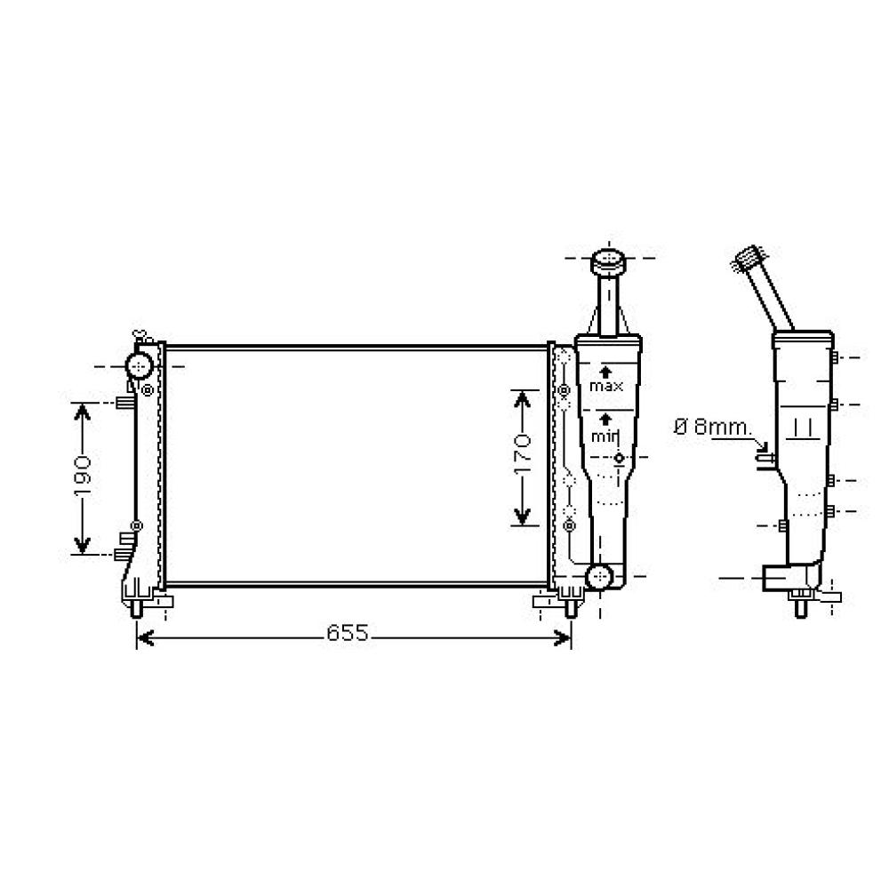 Radiateur, refroidissement du moteur Fiat Idea 03-11