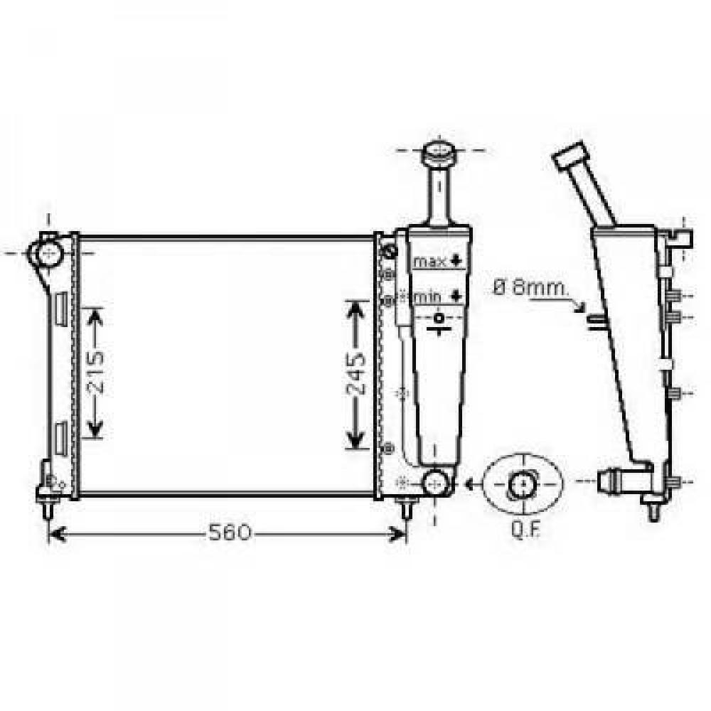 Radiateur, refroidissement du moteur Fiat Panda 12->>