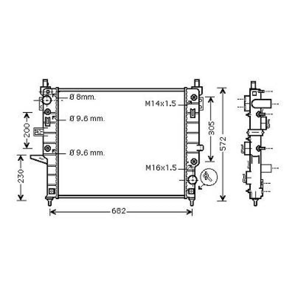 Radiateur, refroidissement du moteur Mercedes M-Kl. W163 01-05