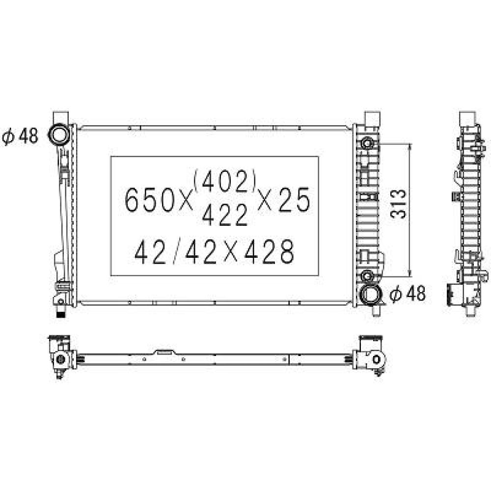 Radiateur, refroidissement du moteur Mercedes C-Kl. (C180-320)W203 00-04