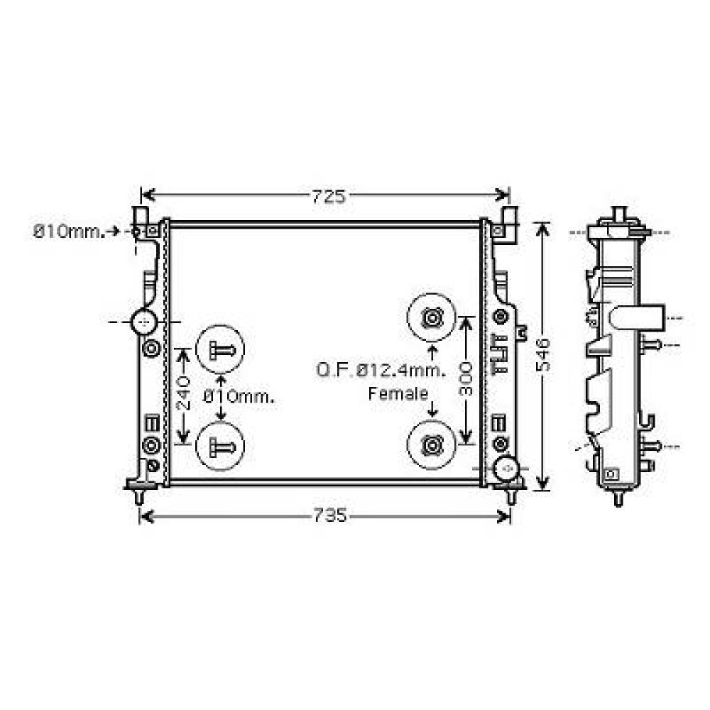 Radiateur, refroidissement du moteur Mercedes M-Klasse (W164) 05-08
