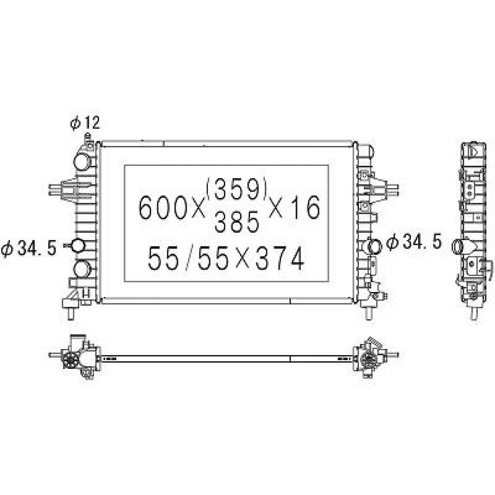 Radiateur, refroidissement du moteur Opel Astra H 04-09