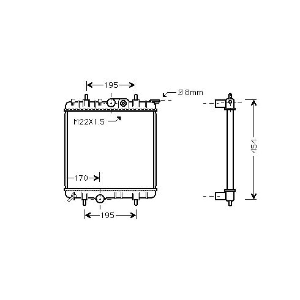 Radiateur, refroidissement du moteur Peugeot 206/206CC 98-08