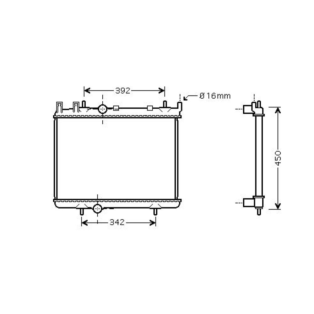 Radiateur, refroidissement du moteur Peugeot 206/206CC 98-08