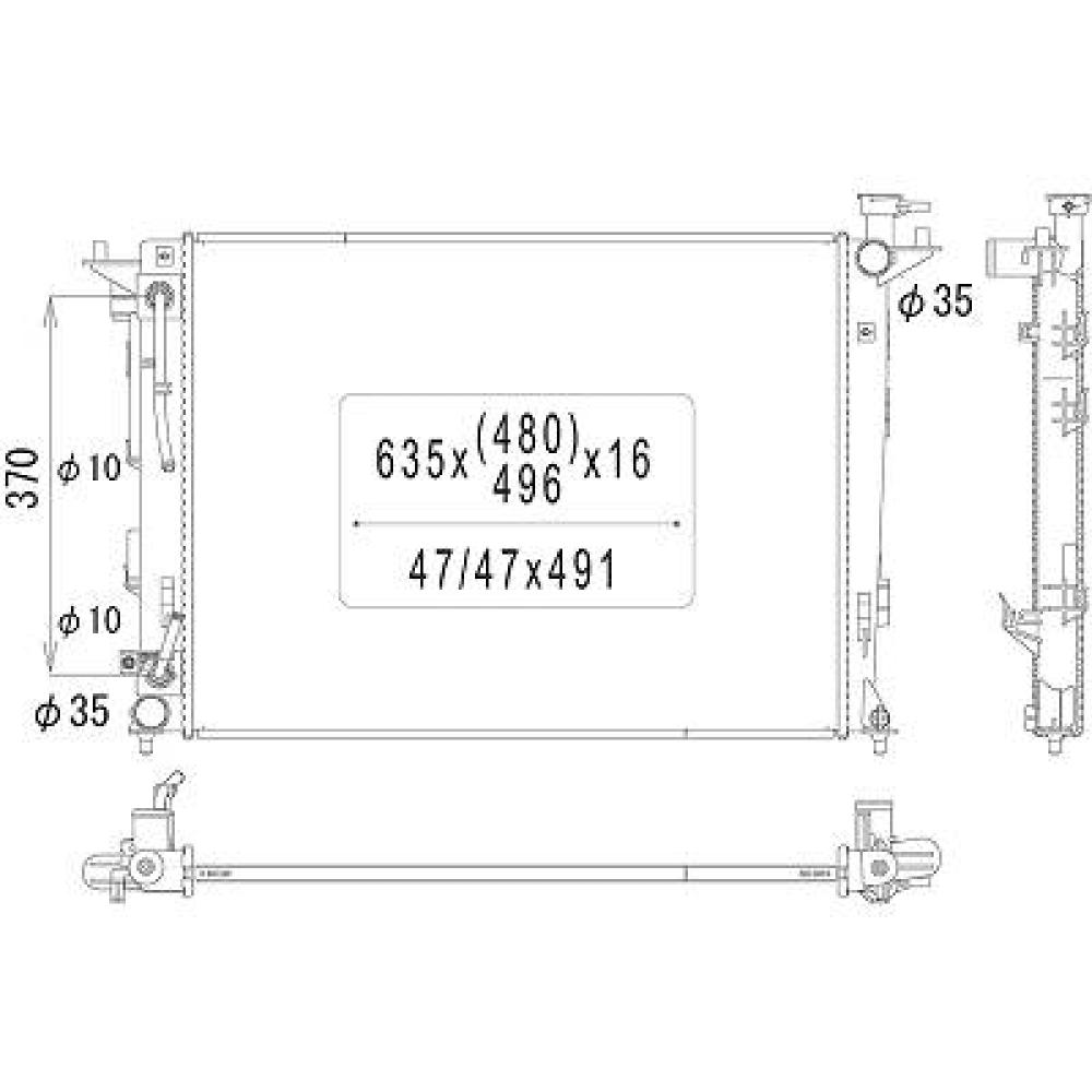 Radiateur, refroidissement du moteur Hyundai IX 35 10-13 + 13->>